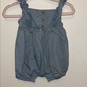 Blue Ruffled Kids Romper